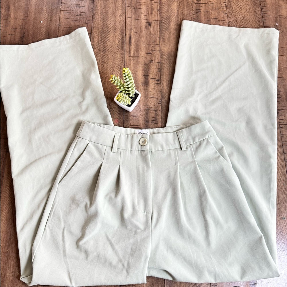Princess Polly Sophisticated Green Wide Leg Pants with Tailored Fit - Picture 6 of 15